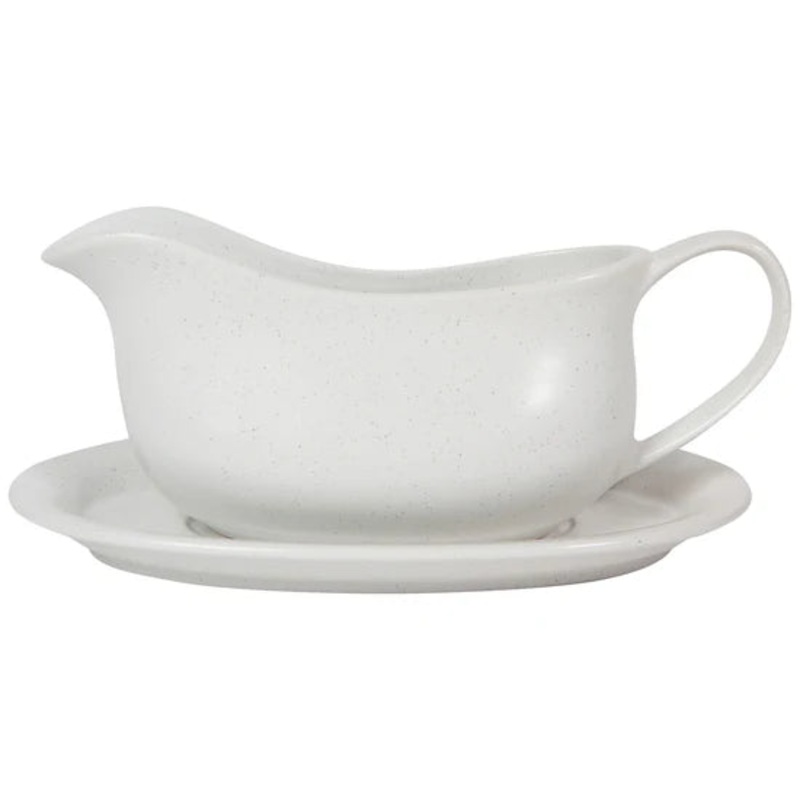 White Gravy Boat & Saucer