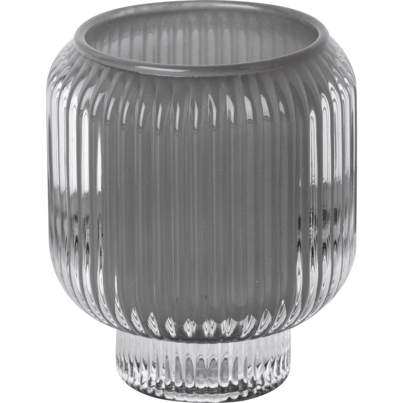 Light Grey Glass Candle Holder