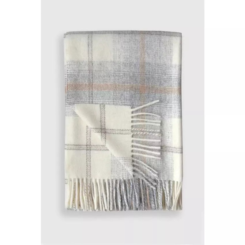 Awenda Throw - Ivory & Tan Plaid