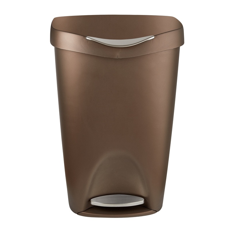 Brim Step Garbage Can - Bronze