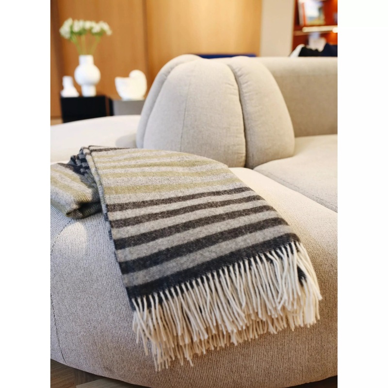 Strand Throw - Narrow Stripe Charcoal