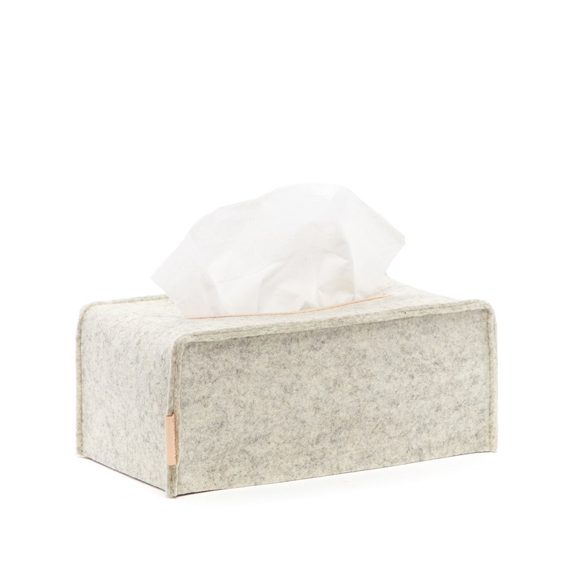 Tissue Box Cover - Heather White