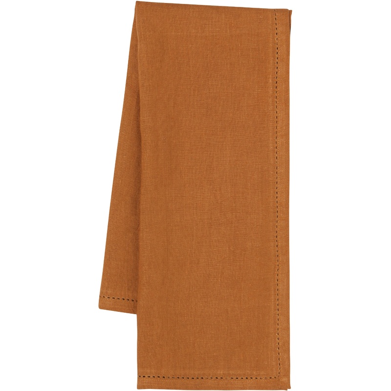 Linen Tea Towel - Hemstitch Amber