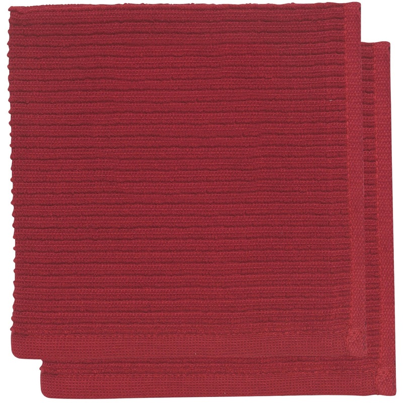 Ripple Dishcloths Set - Carmine