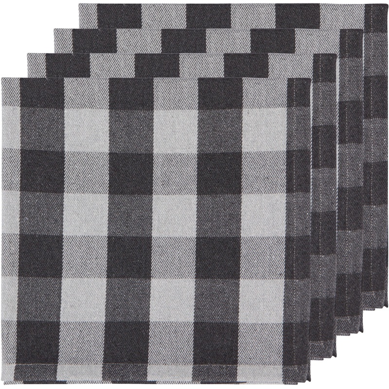 Second Spin Napkins - Grey Check