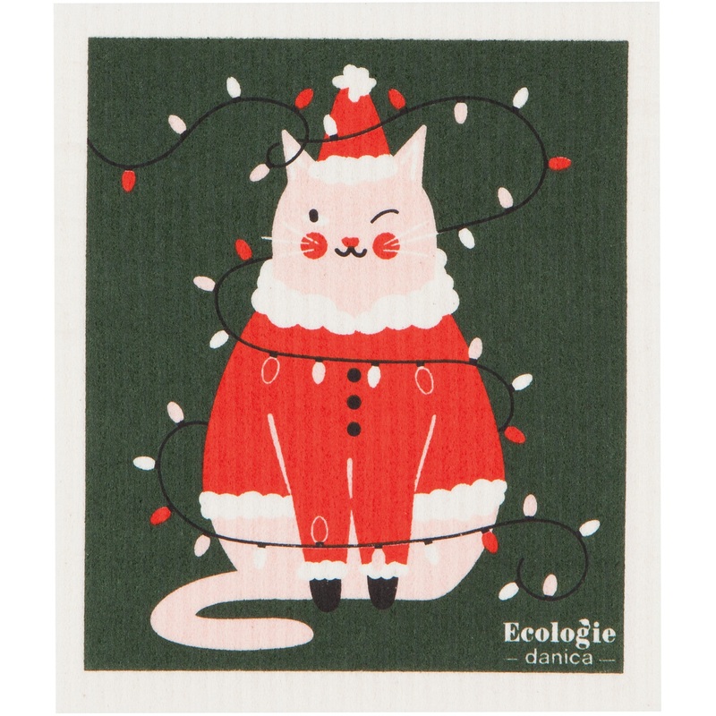 Swedish Dishcloth Festive Feline