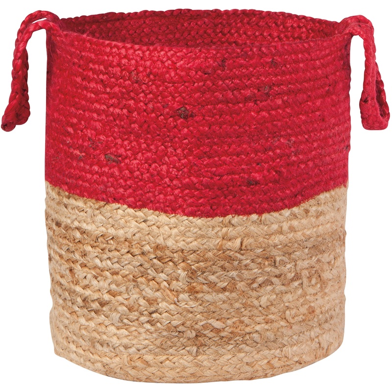 Large Jute Basket - Block Chili