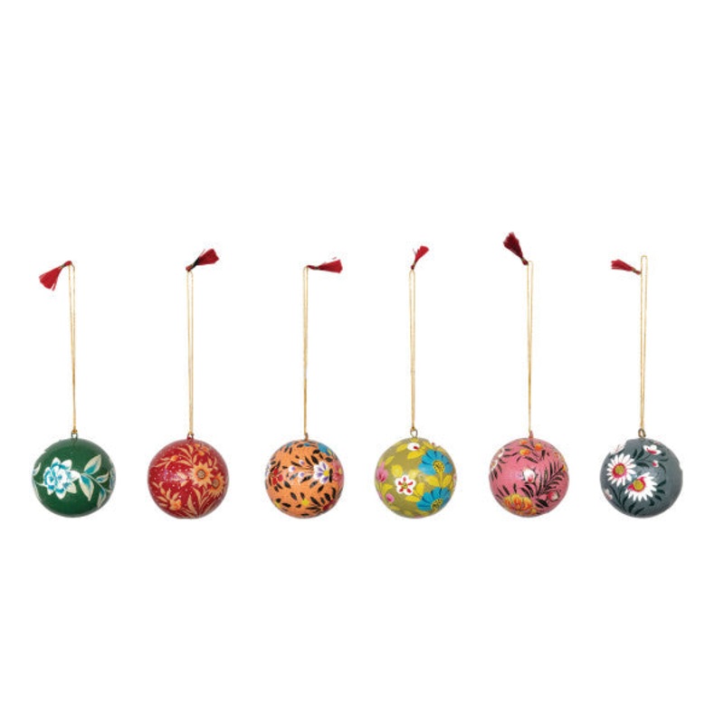 Floral Paper Mache Ornament