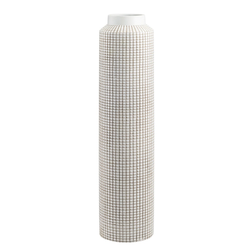 Grid Carved Vase 25"