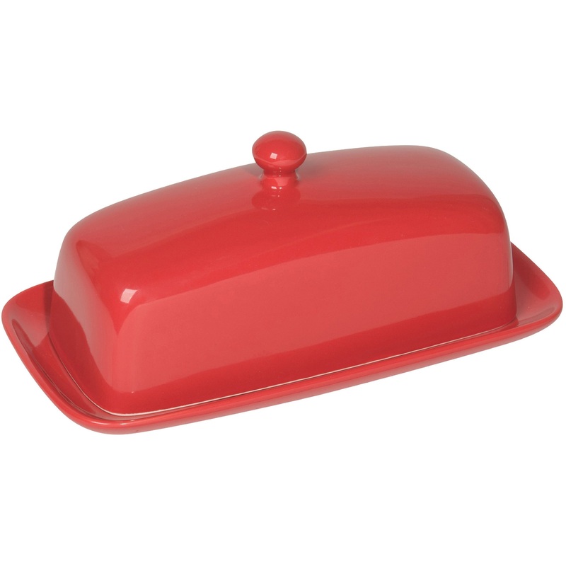 Rectangular Butter Dish - Red