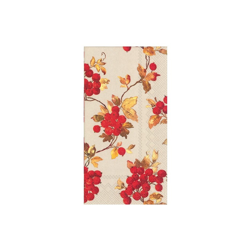 Red Berries Paper Napkin - Guest Towel / Dinner