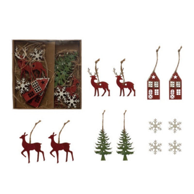 Wooden Ornament Set