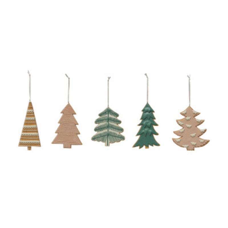 Assorted Clay Tree Ornaments