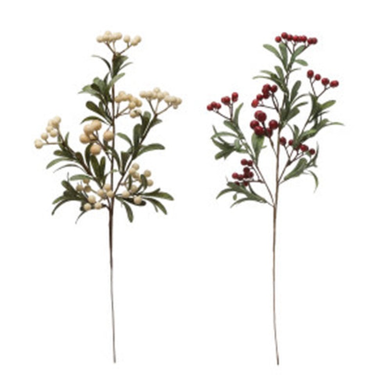 Faux Berry Leaf Branch