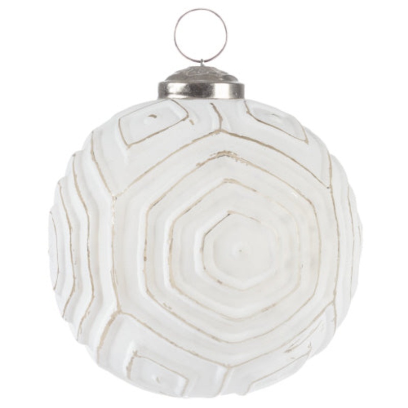 White Round Geometric Ornament