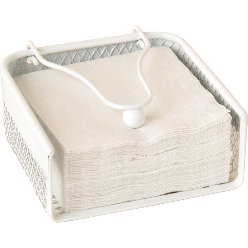 White Wire Napkin Holder - Cocktail