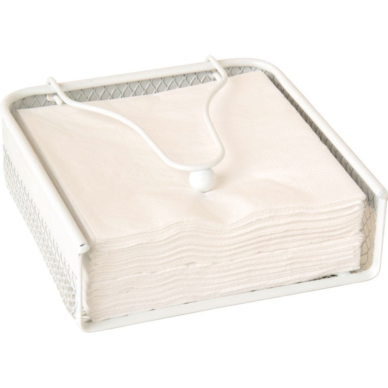 White Wire Napkin Holder - Lunch