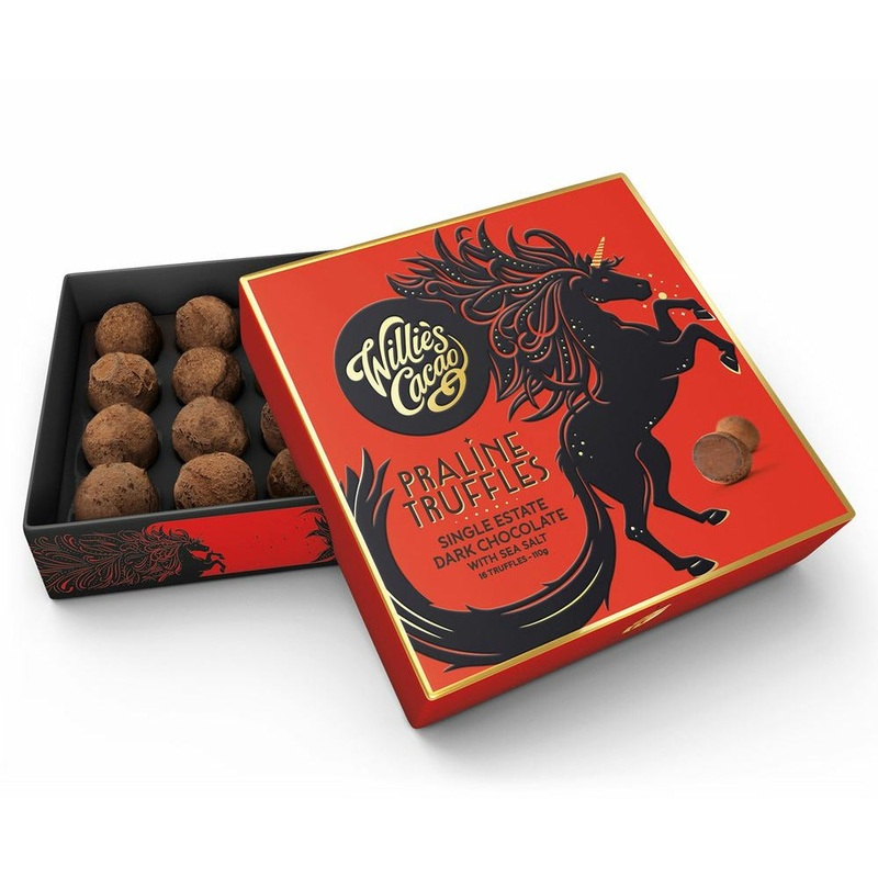 Willie's Chocolate Dark Chocolate Salted Praline Truffles