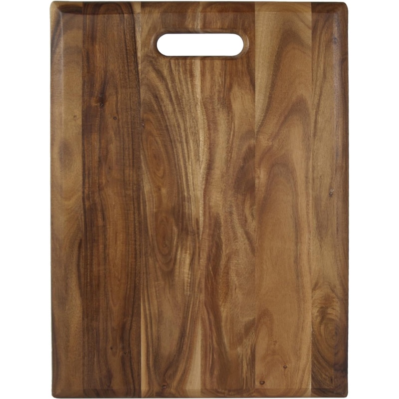 Architec Gripperwood Acacia Cutting Board, Non-Slip Gripper Feet, 12" by 16"