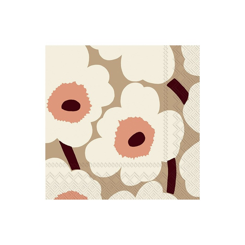 Marimekko Unikko Cream Paper Napkin - Cocktail