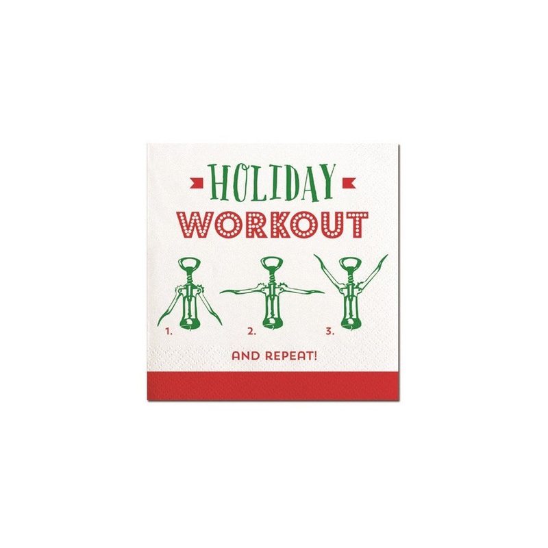 Paper Cocktail Napkins - Holiday Workout