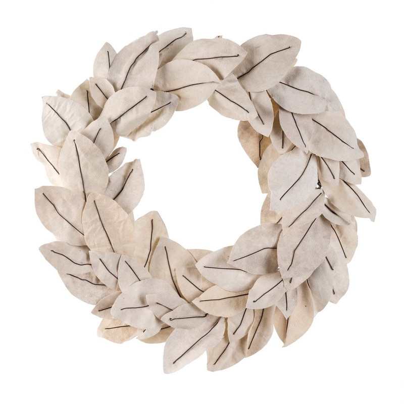 White Magnolia Canvas Wreath
