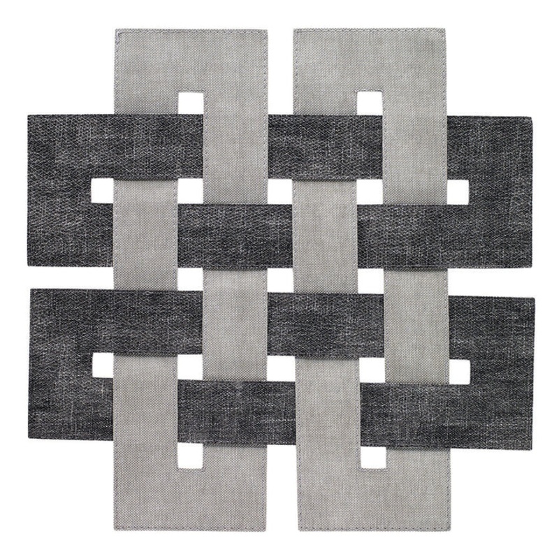 Bodrum Celtic Placemats, 16" Square, Set/4, Smoke/Gray