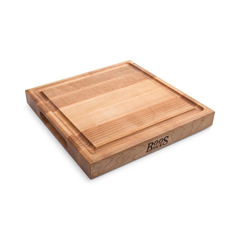 John Boos Maple Square Cutting Board With Juice Groove 1-3/4" Thick available in two sizes