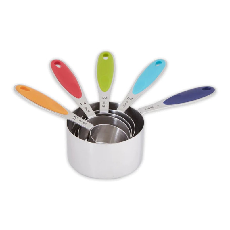 RSVP International Colored Handle Measuring Cups, Set/5