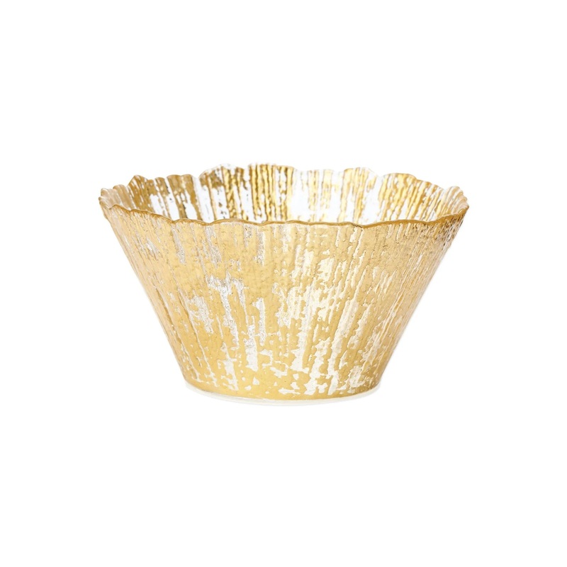 Vietri Rufolo Gold Glass Gold Deep Bowl