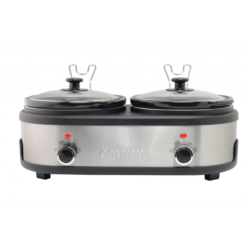 Courant Double Slow Cooker - Stainless Steel, 2.7qt Each/5qt Total