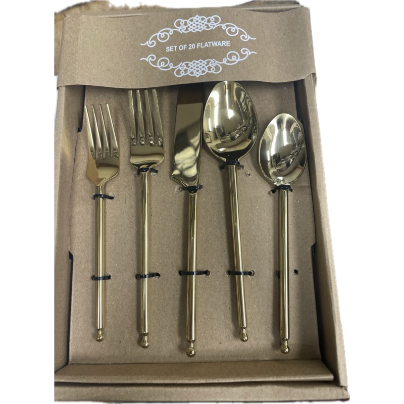 Prestige Rotunda Flatware, Gold, Service for 4
