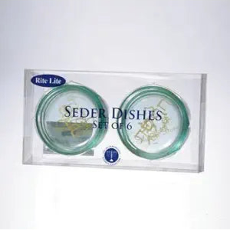 Rite Lite Glass Seder Dishes, Set/6