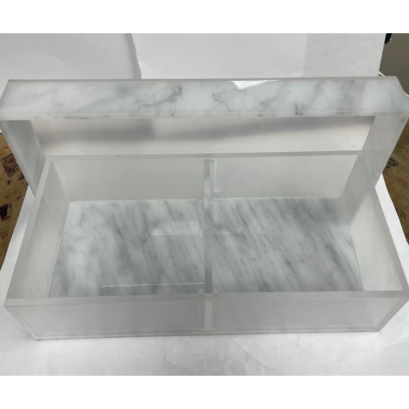 Waterdale Collection Section Lucite/Marble Tray