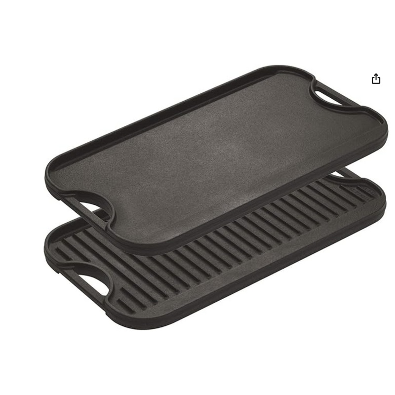 Lodge LPGI3 Cast Iron Reversible Grill/Griddle, 20-inch x 10.44-inch, Black