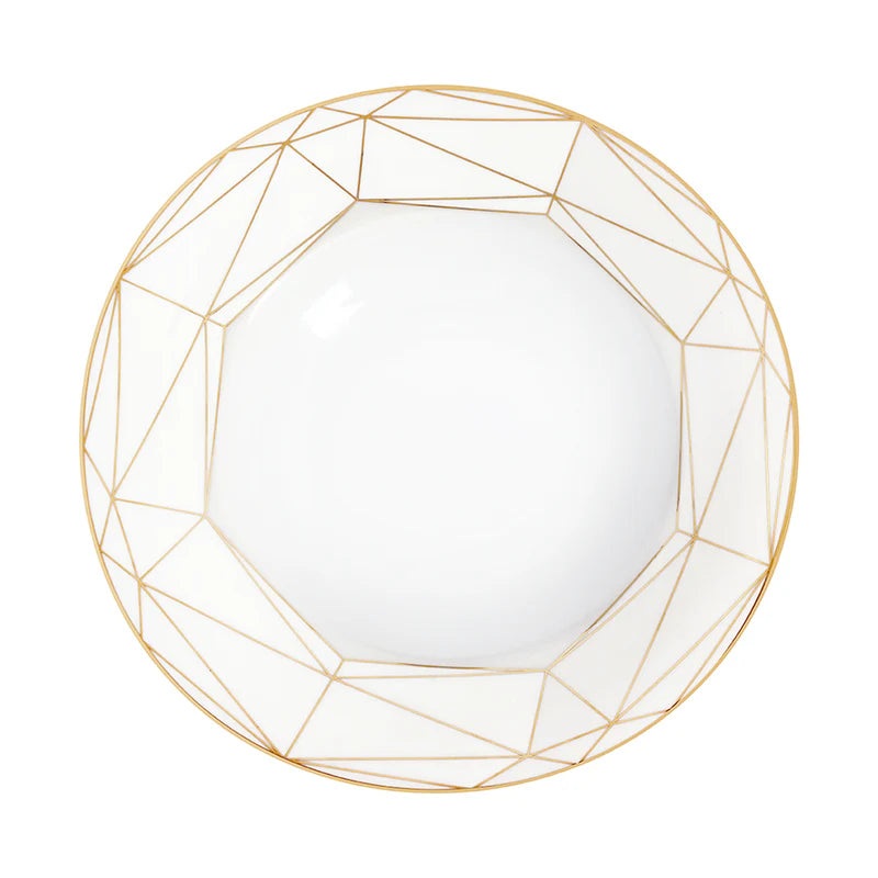 Prouna Gem Cut Gold Rim Soup Bowl