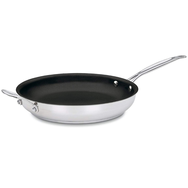 Cuisinart 722-30HNS Chef's Classic Stainless Nonstick 12-Inch Open Skillet with Helper Handle