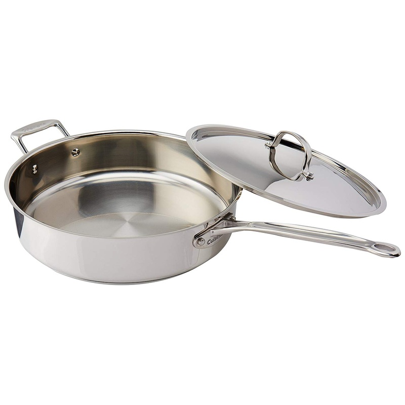Cuisinart 733-30H Chef's Classic Stainless 5-1/2-Quart Saute Pan with Helper Handle and Cover