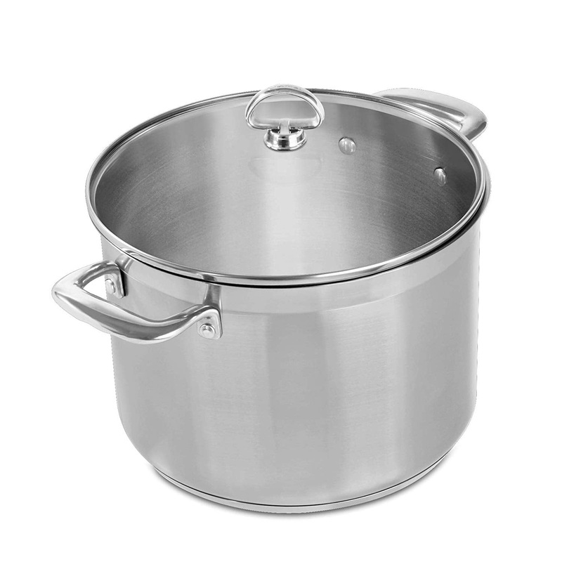 Chantal Induction 21 Steel 8qt. Stockpot w/ Glass Lid