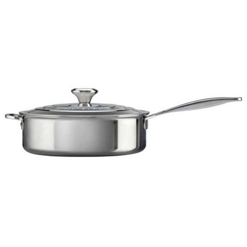 Le Creuset 4.5 Quart Stainless Steel Saut Pan with Lid & Helper Handle