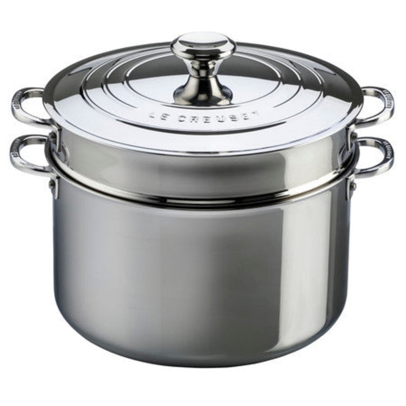 Le Creuset 9 Quart Stainless Steel Stockpot with Lid & Deep Colander Insert (10 Inch)