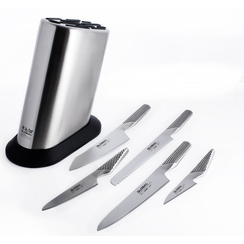 Global 6 Piece Knife Block Set, G-835/WS
