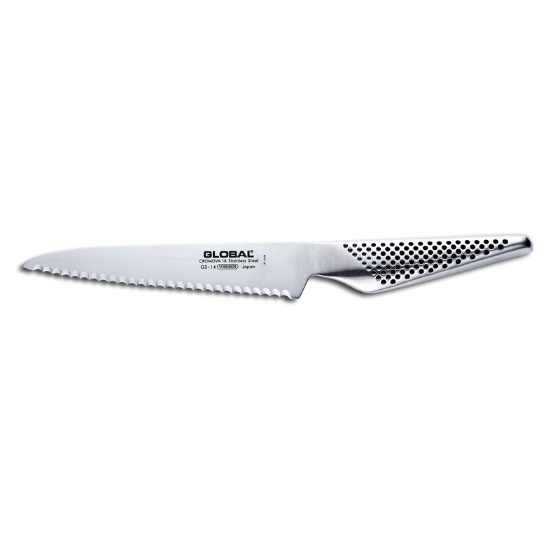 Global Classic 6"Serrated Utility Scallop Knife, GS-14