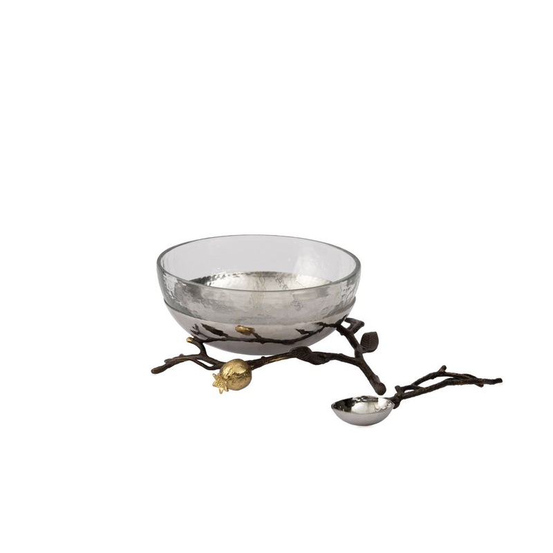 Michael Aram Pomegranate Glass Bowl w/ Spoon