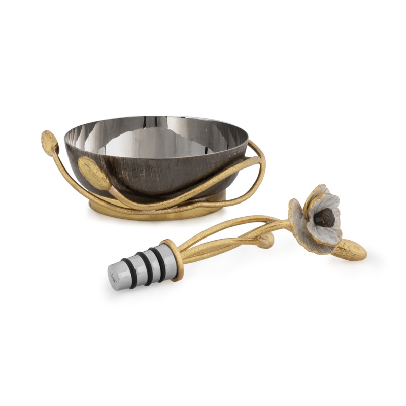 Michael Aram Wine Coaster & Stopper Set