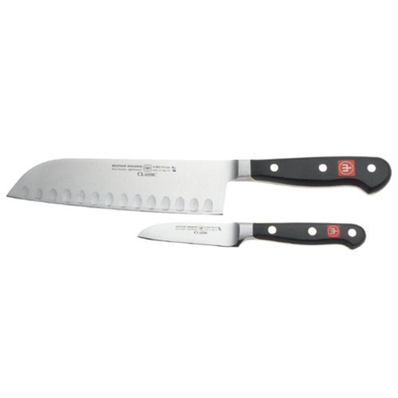 WUSTHOF Classic Two Piece Asian Cooks Set, Hollow Edge