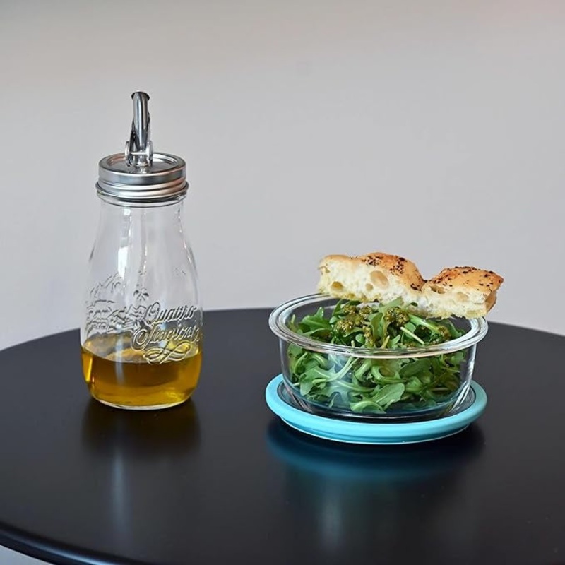 Round Glass Food Storage Container, 17.25 oz.