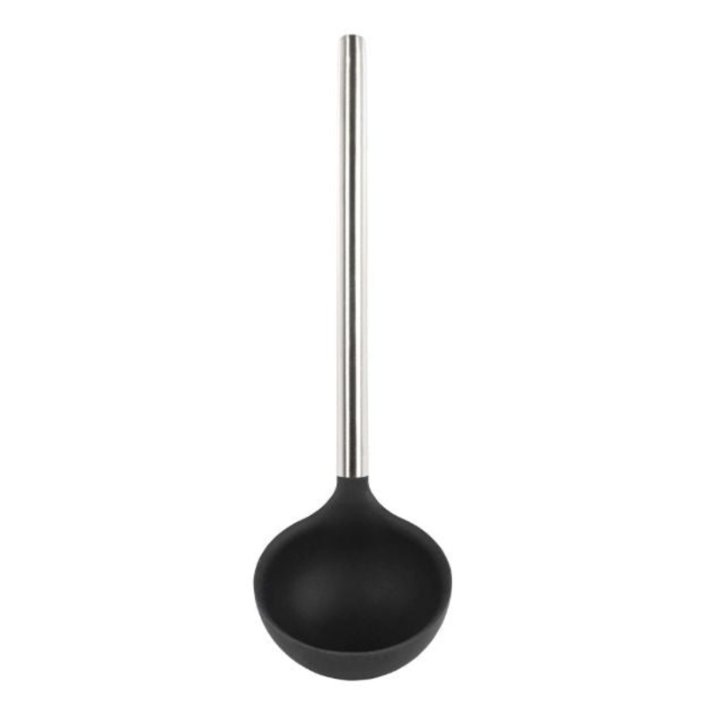 Silicone Ladle Stainless Handle Black
