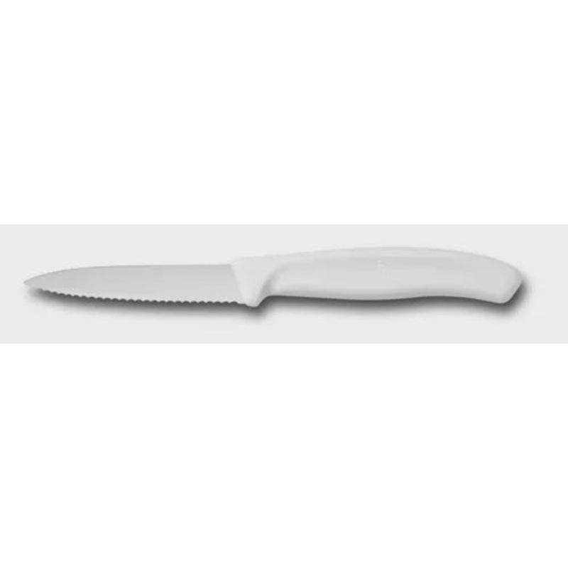 White Serrated Swiss Classic Paring Knife, 3.25"