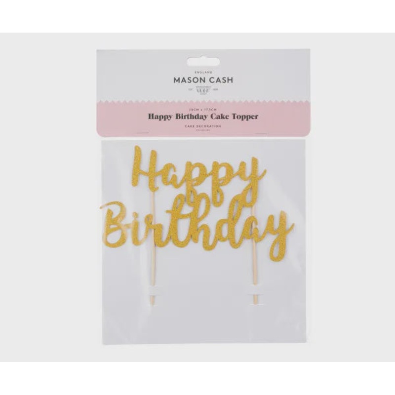 Happy Birthday Gold Cake Topper